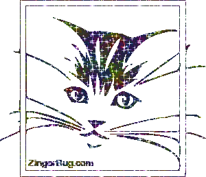 Click to get the codes for this image. Framed Glitter Kitty Face Multi Glitter Graphic, Animals  Cats, Animals  Cats Free Image, Glitter Graphic, Greeting or Meme for Facebook, Twitter or any forum or blog.