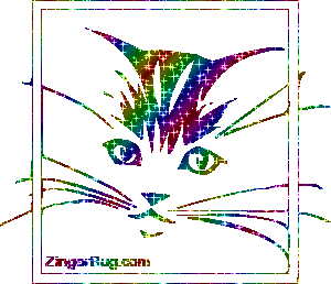 Click to get the codes for this image. Framed Glitter Kitty Face Rainbow Glitter Graphic, Animals  Cats, Animals  Cats Free Image, Glitter Graphic, Greeting or Meme for Facebook, Twitter or any forum or blog.