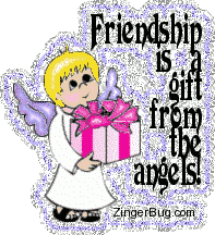 Click to get the codes for this image. Friendship is a Gift From The Angels Glitter Graphic, Angels Fairies and Mermaids, Friendship Free Image, Glitter Graphic, Greeting or Meme for any Facebook, Twitter or any blog.