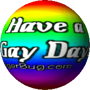 Click to get the codes for this image. This cute graphic is a 3D round rainbow rotating smiley face with the comment: Have a Gay Day! Show some Gay Pride with this great graphic!