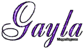 Click to get the codes for this image. Gayla Purple Glitter Name, Girl Names Free Image Glitter Graphic for Facebook, Twitter or any blog.
