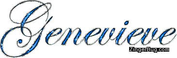 name genevieve glitter blue gif graphic