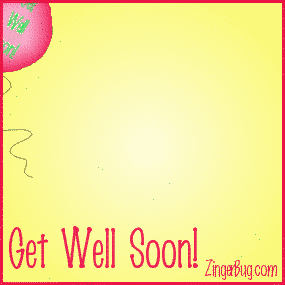 Click to get the codes for this image. Cute animated graphic of a balloon floating across the screen. Comment reads get well soon!