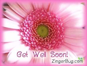 Click to get the codes for this image. Get Well Soon Pink Flower, Get Well Soon, Flowers Free Image, Glitter Graphic, Greeting or Meme for Facebook, Twitter or any blog.