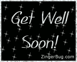 Click to get the codes for this image. Get Well Soon Silver Stars Glitter Text Graphic, Get Well Soon Free Image, Glitter Graphic, Greeting or Meme for any Facebook, Twitter or any blog.