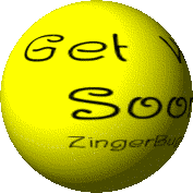 Click to get the codes for this image. This cute graphic is a 3D round yellow rotating smiley face with the comment: Get Well Soon!