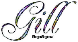 Click to get the codes for this image. Gill Multi Colored Glitter Name, Girl Names Free Image Glitter Graphic for Facebook, Twitter or any blog.