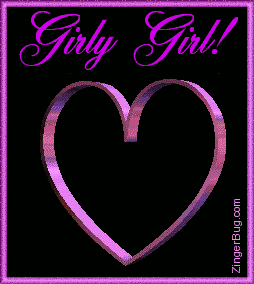 Click to get the codes for this image. This graphic shows a beautiful metallic 3D heart rotating and spinning. The comment reads: Girly Girl!