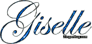 Giselle Blue Glitter Name Glitter Graphic, Greeting, Comment, Meme or GIF