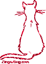 Click to get the codes for this image. Glitter Cat Outline From Behind Red Graphic, Animals  Cats, Animals  Cats Free Image, Glitter Graphic, Greeting or Meme for Facebook, Twitter or any forum or blog.