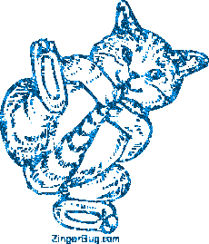 Click to get the codes for this image. Glitter Graphic Kitten Playing With Tail Blue, Animals  Cats, Animals  Cats Free Image, Glitter Graphic, Greeting or Meme for Facebook, Twitter or any forum or blog.