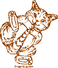 Click to get the codes for this image. Glitter Graphic Kitten Playing With Tail Orange, Animals  Cats, Animals  Cats Free Image, Glitter Graphic, Greeting or Meme for Facebook, Twitter or any forum or blog.