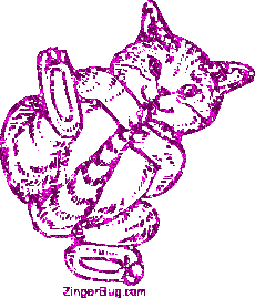 Click to get the codes for this image. Glitter Graphic Kitten Playing With Tail Pink, Animals  Cats, Animals  Cats Free Image, Glitter Graphic, Greeting or Meme for Facebook, Twitter or any forum or blog.