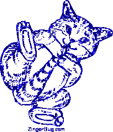 Click to get the codes for this image. Glitter Graphic Kitten Playing With Tail Royal, Animals  Cats, Animals  Cats Free Image, Glitter Graphic, Greeting or Meme for Facebook, Twitter or any forum or blog.