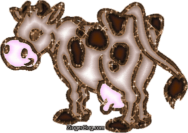 Click to get the codes for this image. Glittered Cow Graphic, Animals, Animals  Horses  Hooved Creatures Free Image, Glitter Graphic, Greeting or Meme for Facebook, Twitter or any forum or blog.