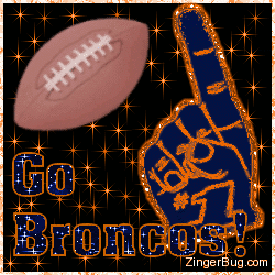 Click to get the codes for this image. Go Broncos Glitter Graphic, Sports  NFL Teams Free Image, Glitter Graphic, Greeting or Meme for Facebook, Twitter or any blog.