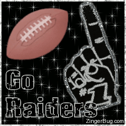Click to get the codes for this image. Go Raiders Glitter Graphic, Sports  NFL Teams Free Image, Glitter Graphic, Greeting or Meme for Facebook, Twitter or any blog.