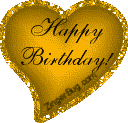 Click to get the codes for this image. Gold Birthday Heart, Birthday Hearts, Hearts, Happy Birthday Free Image, Glitter Graphic, Greeting or Meme for Facebook, Twitter or any forum or blog.