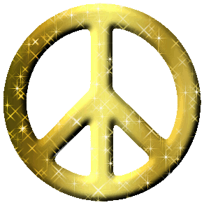Click to get the codes for this image. Gold Glittered Peace Sign, Peace Signs Free Image, Glitter Graphic, Greeting or Meme.