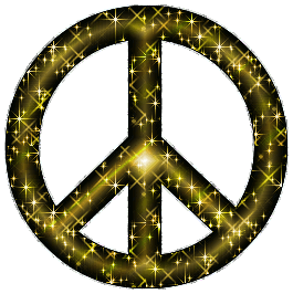 Click to get the codes for this image. Golden Glitter Peace Sign With Silver Border, Peace Signs Free Image, Glitter Graphic, Greeting or Meme.
