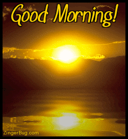 Click to get the codes for this image. This beautiful comment shows a spectacular sunrise reflected in an animated pool. The comment reads: Good Morning!