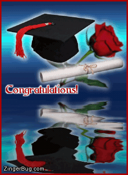 Click to get the codes for this image. Graduation Rose Reflection Graphic, Graduation, Congratulations Free Image, Glitter Graphic, Greeting or Meme for any Facebook, Twitter or any blog.
