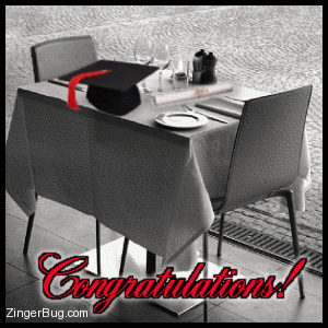 Click to get the codes for this image. Graduation Table Graphic, Graduation, Congratulations Free Image, Glitter Graphic, Greeting or Meme for any Facebook, Twitter or any blog.