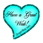 Click to get the codes for this image. Have a Great Week Aqua Heart Glitter Graphic, Have A Great Week, Hearts Free Image, Glitter Graphic, Greeting or Meme for any Facebook, Twitter or any blog.