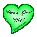 Click to get the codes for this image. Have a Great Week Green Heart Glitter Graphic, Have A Great Week, Hearts Free Image, Glitter Graphic, Greeting or Meme for any Facebook, Twitter or any blog.