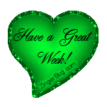 Click to get the codes for this image. Have a Great Week Green Heart Glitter Graphic, Have A Great Week, Hearts Free Image, Glitter Graphic, Greeting or Meme for any Facebook, Twitter or any blog.