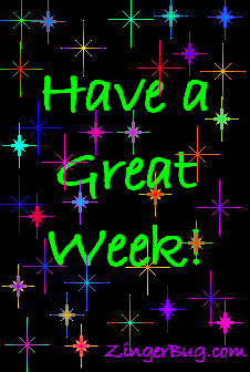 Click to get the codes for this image. Have a Great Week Stars Black Glitter Graphic, Have A Great Week Free Image, Glitter Graphic, Greeting or Meme for any Facebook, Twitter or any blog.