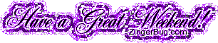 Click to get the codes for this image. Have a Great Weekend Script Purple Glitter Text Graphic, Have a Great Weekend Free Image, Glitter Graphic, Greeting or Meme for any Facebook, Twitter or any blog.