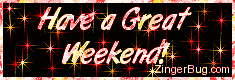 Click to get the codes for this image. Have a Great Weekend Glitter Graphic Red Stars, Have a Great Weekend Free Image, Glitter Graphic, Greeting or Meme for any Facebook, Twitter or any blog.