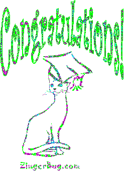 Click to get the codes for this image. Green Contratulations Graduate Cat Glitter Graphic, Graduation, Animals  Cats, Congratulations Free Image, Glitter Graphic, Greeting or Meme for Facebook, Twitter or any forum or blog.