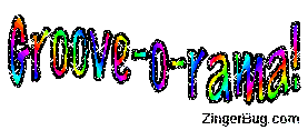 Click to get animated GIF glitter graphics of the word Groove-o-rama!