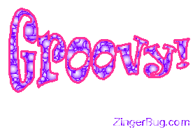 Click to get animated GIF glitter graphics of the word Groovy!