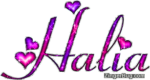 Click to get the codes for this image. Halia Pink And Purple Glitter Name, Girl Names Free Image Glitter Graphic for Facebook, Twitter or any blog.