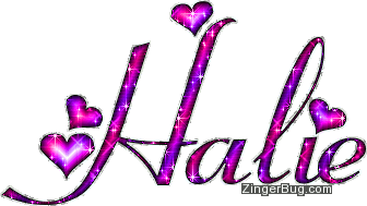 Click to get the codes for this image. Halie Pink And Purple Glitter Name, Girl Names Free Image Glitter Graphic for Facebook, Twitter or any blog.