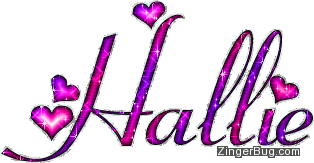 Click to get the codes for this image. Hallie Pink And Purple Glitter Name, Girl Names Free Image Glitter Graphic for Facebook, Twitter or any blog.