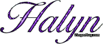 Click to get the codes for this image. Halyn Purple Glitter Name, Girl Names Free Image Glitter Graphic for Facebook, Twitter or any blog.