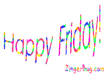 Click to get the codes for this image. Happy Friday Wagging Colorful Text Glitter Graphic, Happy Friday Free Image, Glitter Graphic, Greeting or Meme for Facebook, Twitter or any forum or blog.