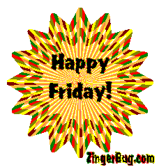 Click to get the codes for this image. Happy Friday Orange Psychodelic Starburst, Happy Friday Free Image, Glitter Graphic, Greeting or Meme for Facebook, Twitter or any forum or blog.