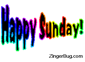 Click to get the codes for this image. Happy Sunday Rainbow Wagging Text, Happy Sunday Free Image, Glitter Graphic, Greeting or Meme for Facebook, Twitter or any forum or blog.