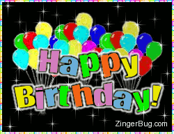 Click to get the codes for this image. Happy Birthday Blinking Balloon Stars, Birthday Balloons, Birthday Stars, Happy Birthday Free Image, Glitter Graphic, Greeting or Meme for Facebook, Twitter or any forum or blog.