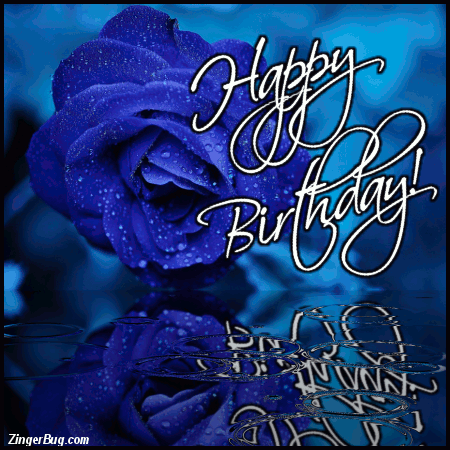 Click to get the codes for this image. Happy Birthday Blue Rose In The Rain, Happy Birthday, Popular Favorites, Happy Birthday, Birthday Ripples and Reflections, Birthday Flowers Free Image, Glitter Graphic, Greeting or Meme for Facebook, Twitter or any forum or blog.