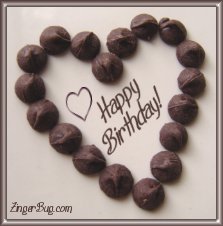 Click to get the codes for this image. Happy Birthday Chocolate Heart, Birthday Hearts, Birthday Food not cake, Hearts, Happy Birthday Free Image, Glitter Graphic, Greeting or Meme for Facebook, Twitter or any forum or blog.