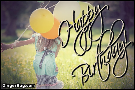 Click to get the codes for this image. Happy Birthday Girl With Balloons, Happy Birthday, Popular Favorites, Happy Birthday, Birthday Balloons Free Image, Glitter Graphic, Greeting or Meme for Facebook, Twitter or any forum or blog.