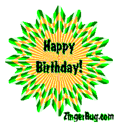 Click to get the codes for this image. Happy Birthday Green Gold Starburst, Birthday Suns  Starbursts, Happy Birthday Free Image, Glitter Graphic, Greeting or Meme for Facebook, Twitter or any forum or blog.