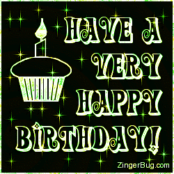 Click to get the codes for this image. Happy Birthday Lemon Lime Stars Cupcake, Birthday Cakes, Birthday Stars, Happy Birthday Free Image, Glitter Graphic, Greeting or Meme for Facebook, Twitter or any forum or blog.