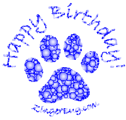 Click to get the codes for this image. Happy Birthday Glitter Graphic Paw Print Color Shift Bubbles, Animals  Cats, Animals  Dogs, Birthday Animals, Happy Birthday Free Image, Glitter Graphic, Greeting or Meme for Facebook, Twitter or any forum or blog.